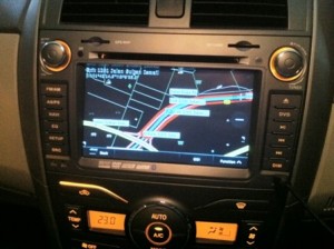 Toyota Altis OEM Head Unit with PowerMap GPS function.