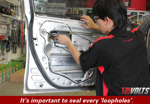 Camry Audio System Installation- It's important to seal every loopholes