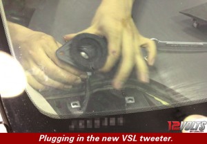 Camry Audio System Installation- Plugging in the new VSL tweeter.