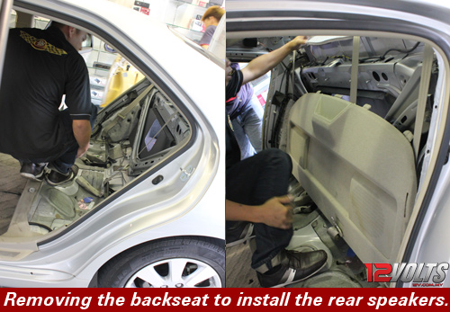 Camry Audio System Installation- Removing the backseat to install the rear speakers
