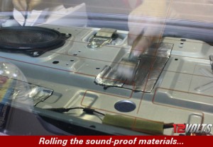 Camry Audio System Installation- Rolling in the sound proof materials...