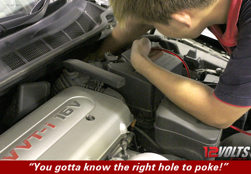 Camry Audio System Installation- You gotta know the right hole to poke.