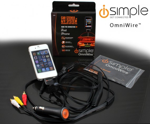 iSimple OmniWire All-In-One Car Connector Cable with RCA Audio/Video Adaptor for the iPod and iPhone