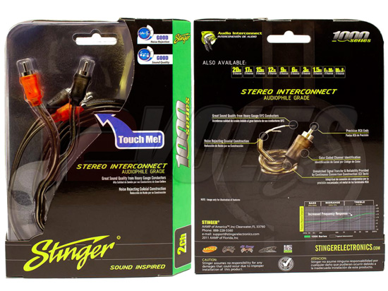 Stinger 1000 Series Stereo RCA Interconnect Cable Car Audio Wiring Sound System