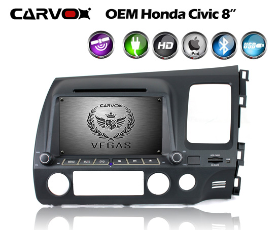 Carvox Vegas OE Fit 8" HD Touchscreen DVD Player (GPS Upgradeable)