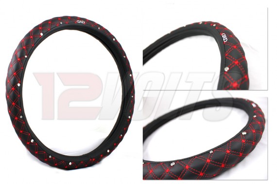 DAD Steering Wheel Cover with red stitching