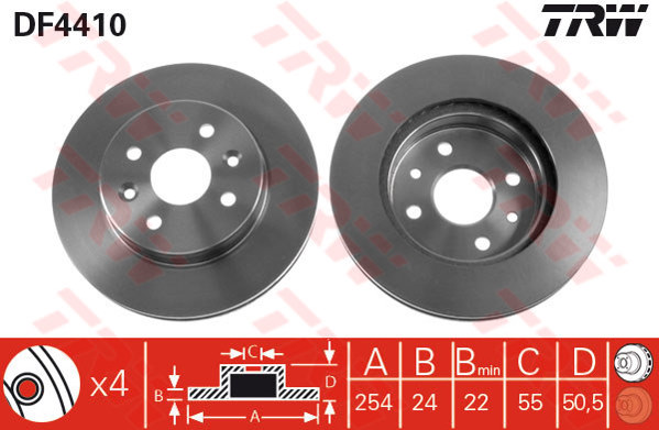 DF4410 - TRW Brake Disc Rotor for KIA RIO 1.3 (F)