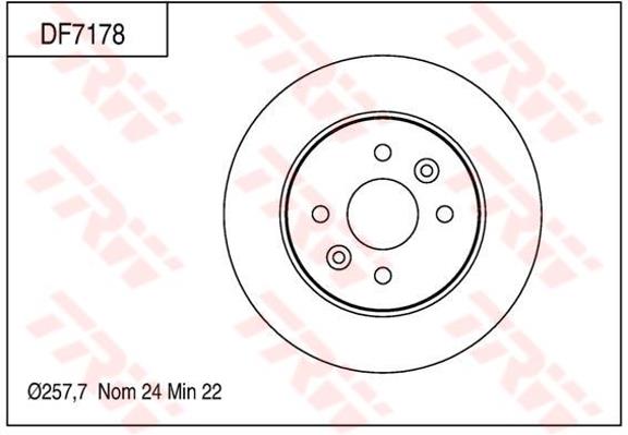 DF7178 - TRW Brake Disc Rotor for KIA SPECTRA (F)