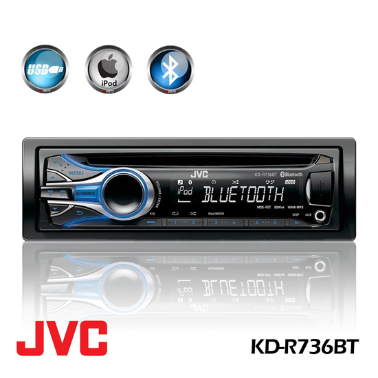 JVC Bluetooth® Wireless Technology Dual USB/CD Receiver with AUX