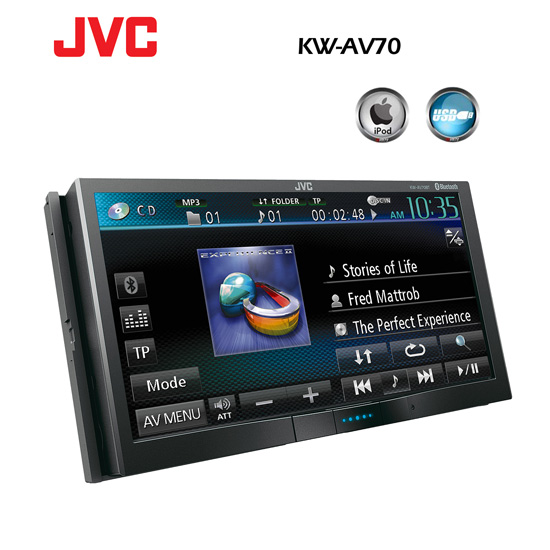 JVC DVD/CD/USB/SD Receiver with 7-inch WVGA Touch Panel Monitor with Steering Control