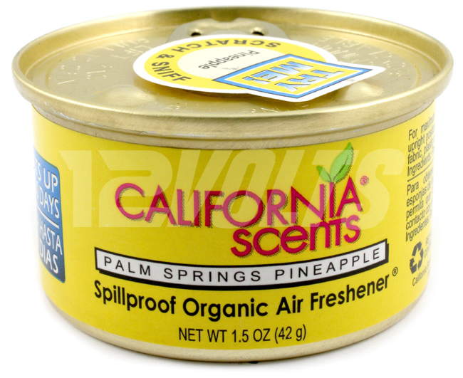 California Scents Organic Spill Proof Air Freshener - Palm Springs Pineapple, Purchase online, Ship Worldwide
