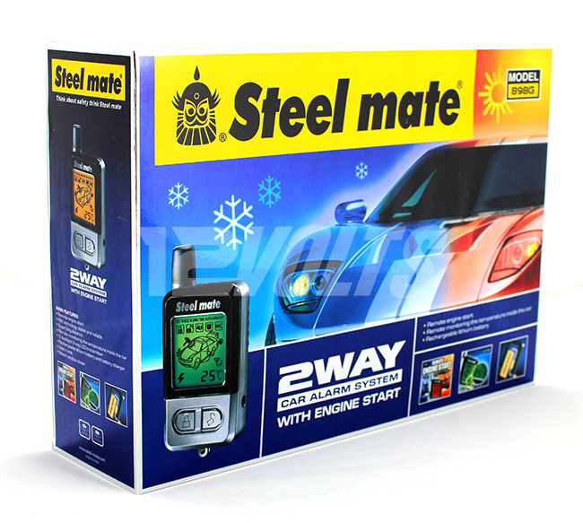 STEEL MATE 898G Car Alarm System with TMT Technology with 2-way Rechargeable Transmitters
