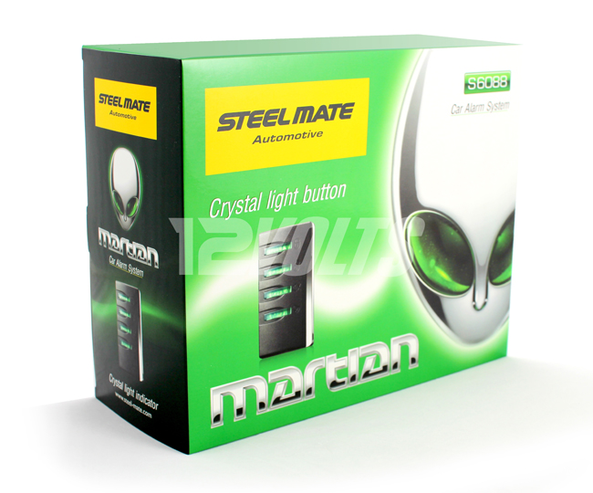 STEEL MATE S6088 - Car Alarm System with One-way Transmitter with Crystal Light Button