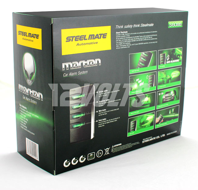 STEEL MATE S6088 - Car Alarm System with One-way Transmitter with Crystal Light Button