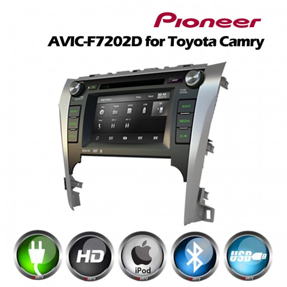 Pioneer AVIC-F7202D Perfect Fit navigation system with 5.1-channel AV entertainment. for Toyota Camry 2012 Onwards