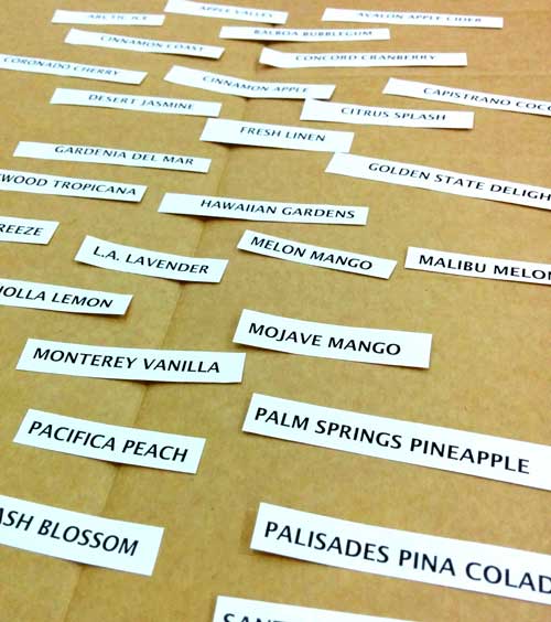 California Scents Name Tags