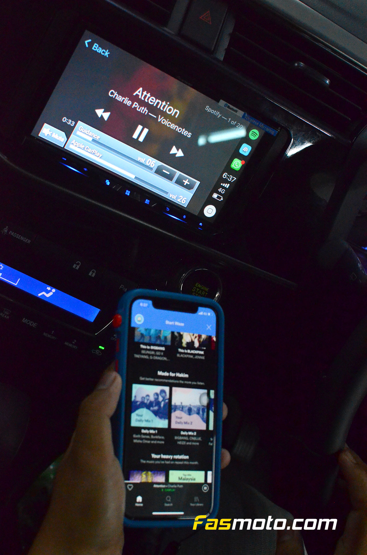 Spotify via Wireless Apple CarPlay