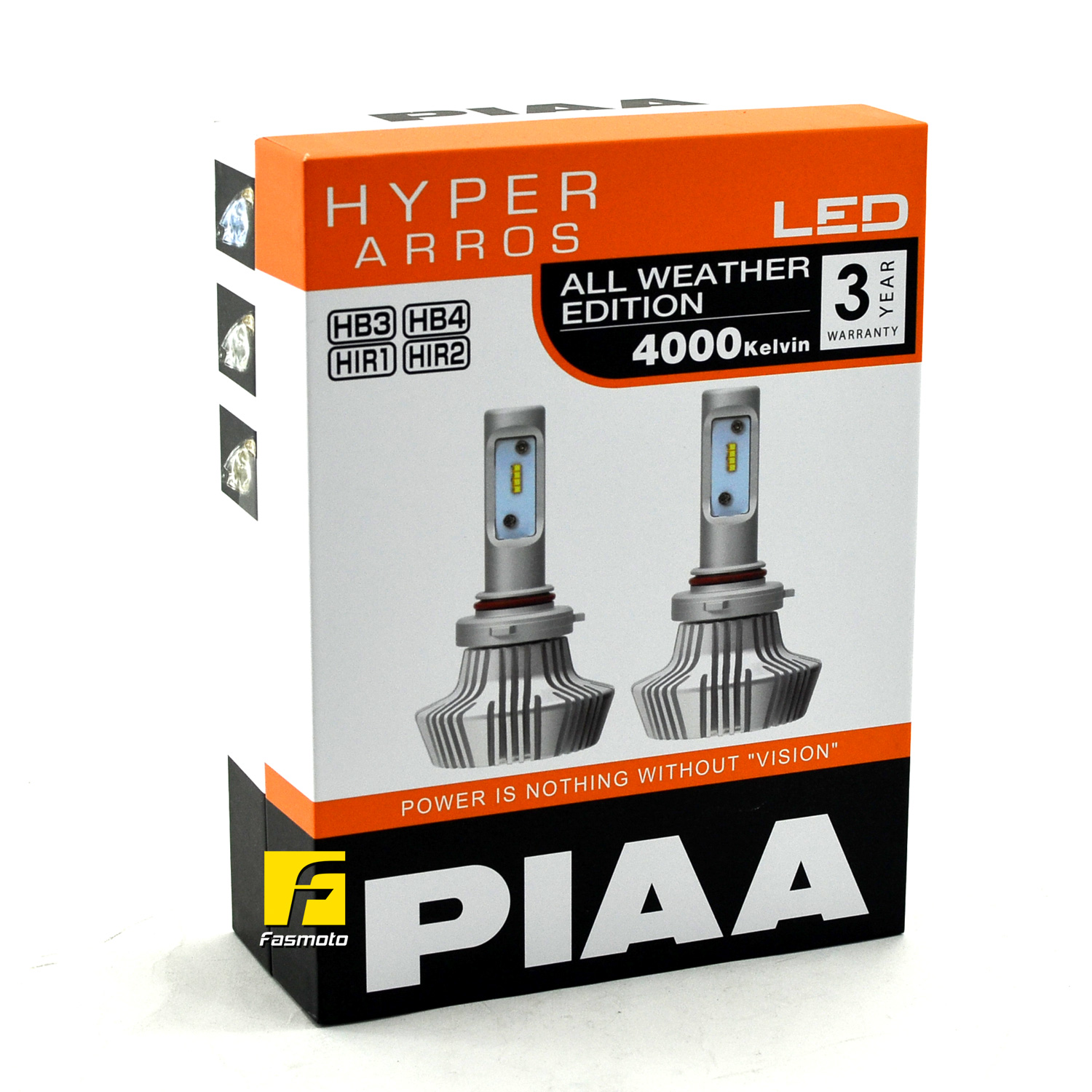 Genuine PIAA LEH131E Hyper Arros All Weather Edition 4000K LED for HB3, HB4, HIR1 bulb replacements with 3 Years PIAA Malaysia Warranty