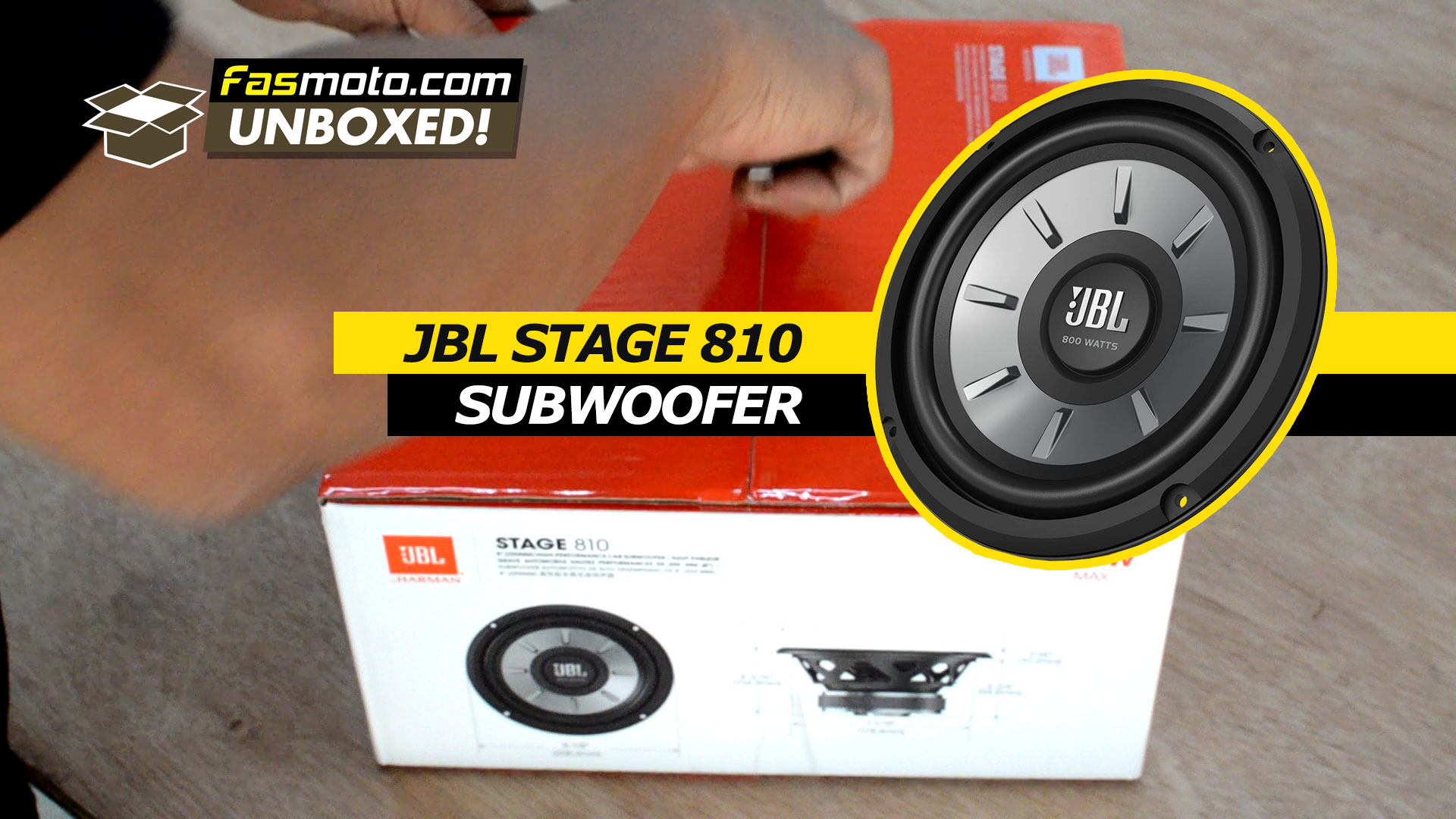 Unboxing the JBL Stage 810 8″ Subwoofer Audiotech by Fasmoto