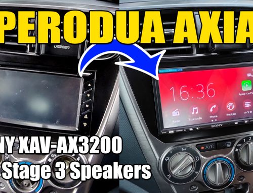 Perodua Axia / Sony XAV-AX3200 with wired Apple CarPlay and Android Auto / JBL Stage 3 Speakers