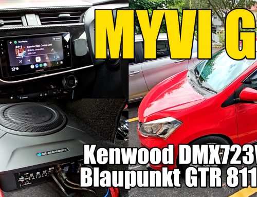 Perodua Myvi G3 Kenwood DMX723WS head unit and Blaupunkt GTR 8110A Active Subwoofer installed
